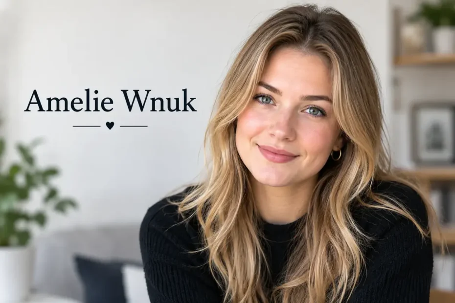 Porträt von Amelie Wnuk vor einem warmen, modernen Hintergrund
